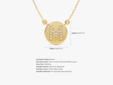 Diamond Initial Disc Necklace in 14k Solid Gold