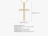 Prong Set Diamond Cross Necklace in 14k Solid Gold