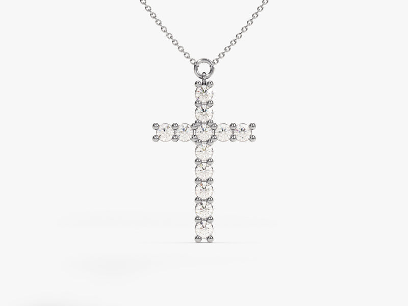 Prong Set Cross Necklace