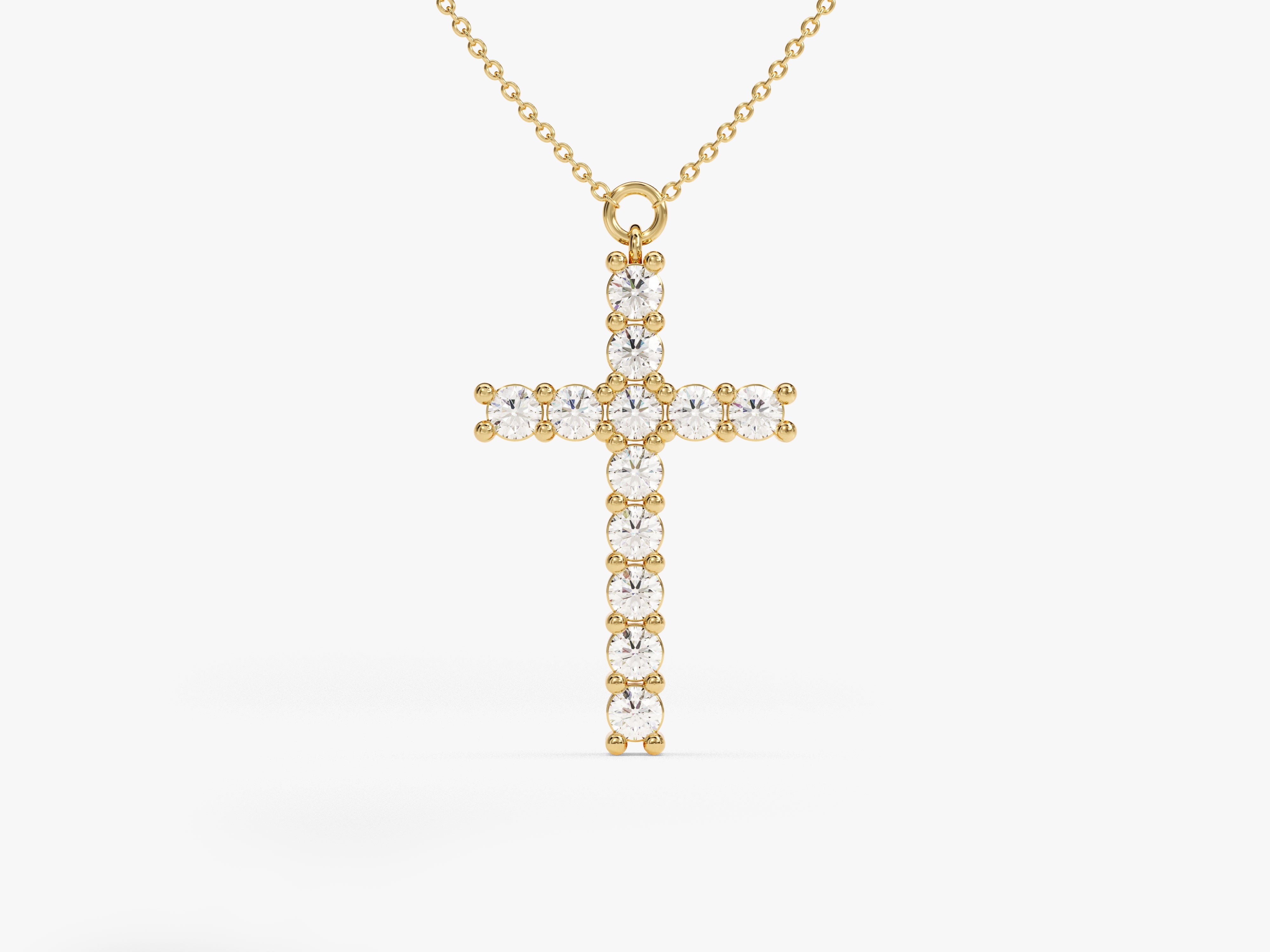Diamond cross necklace, fine jewelry, gold chain, elegant pendant