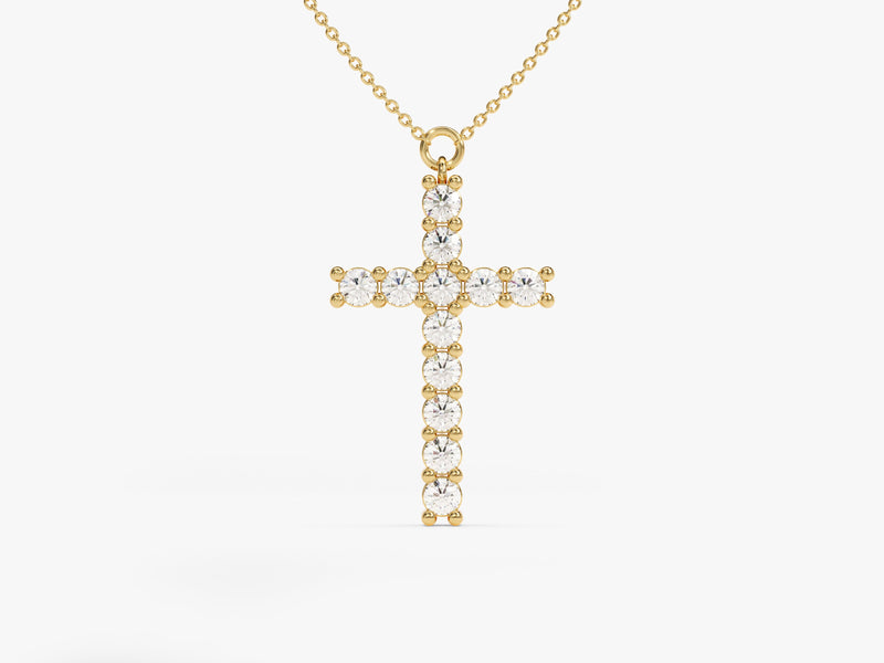 Prong Set Cross Necklace