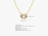 Bezel Oval Diamond Necklace in 14k Solid Gold