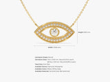 Bezel Diamond Evil Eye Necklace in 14k Solid Gold