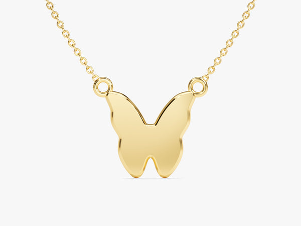 Plain Butterfly Necklace in 14k Solid Gold