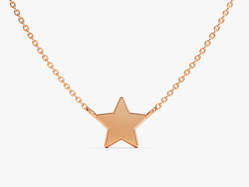 Plain Star Necklace in 14k Solid Gold