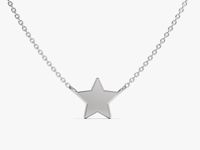 Plain Star Necklace in 14k Solid Gold