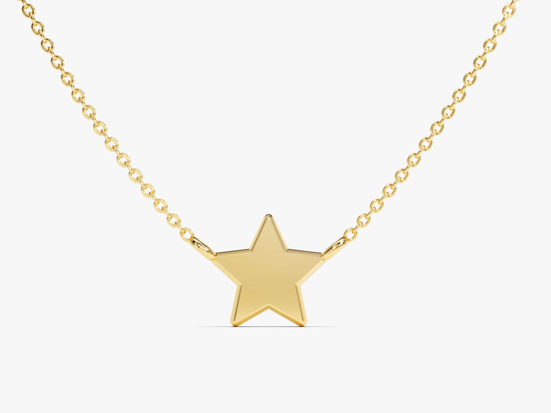 Plain Star Necklace in 14k Solid Gold