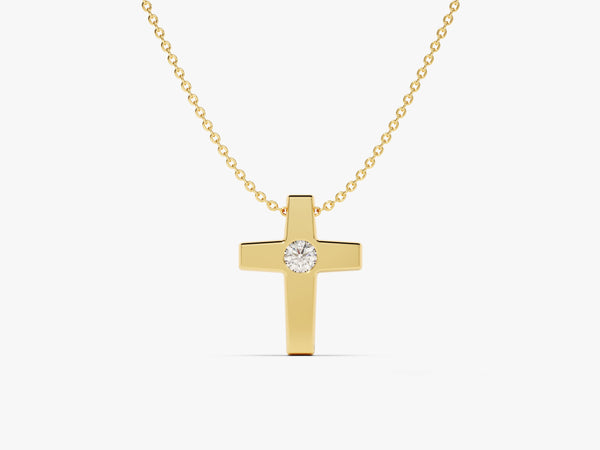 Small Cross Necklace in 14k Solid Gold