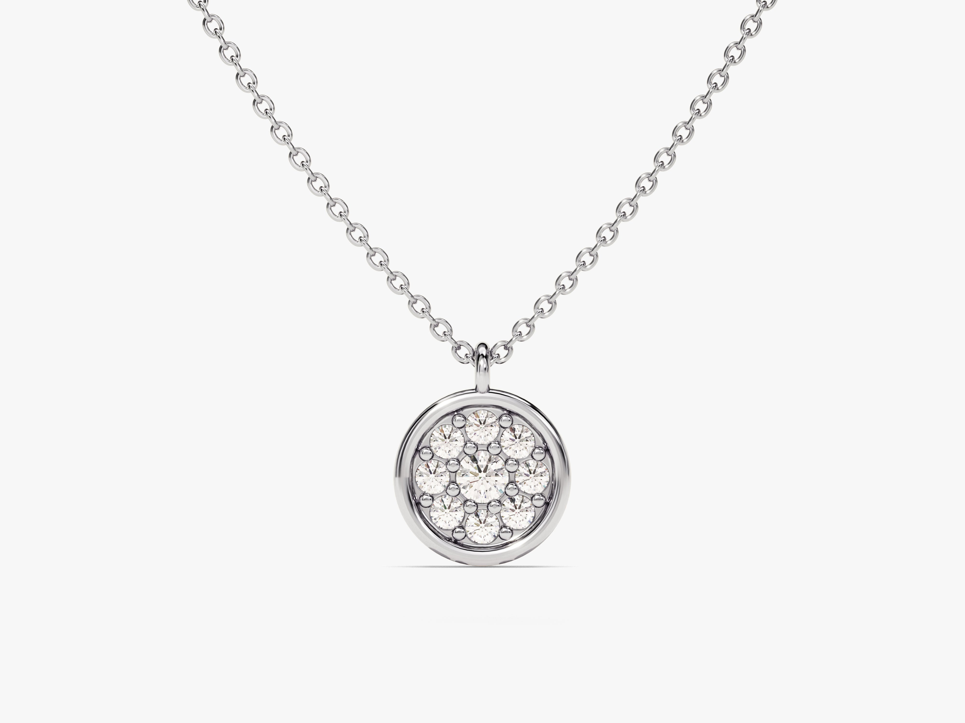 Diamond cluster pendant necklace for jewelry company