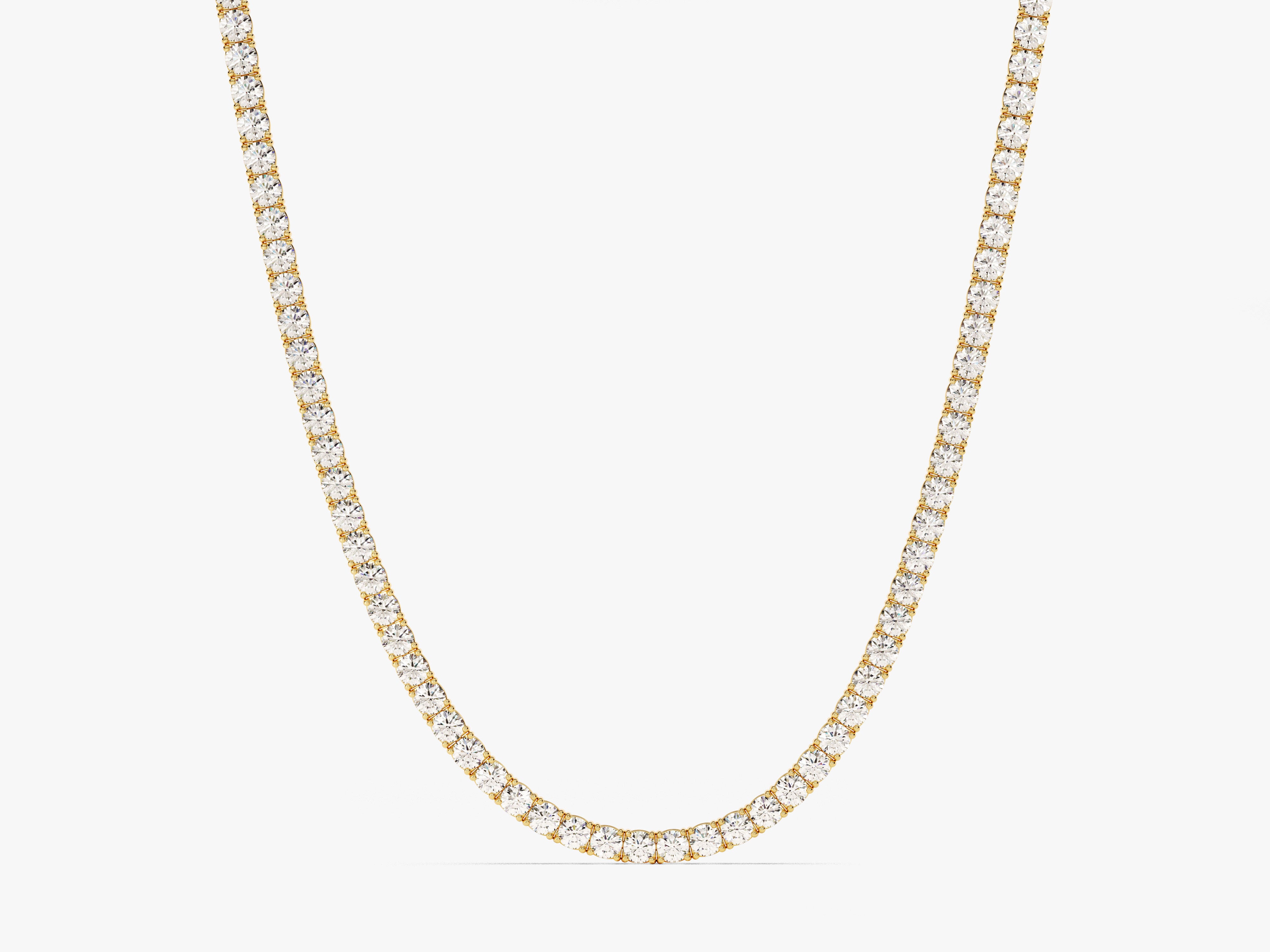 Gold diamond tennis necklace for women