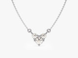 Trio Diamond Heart Necklace in 14k Solid Gold
