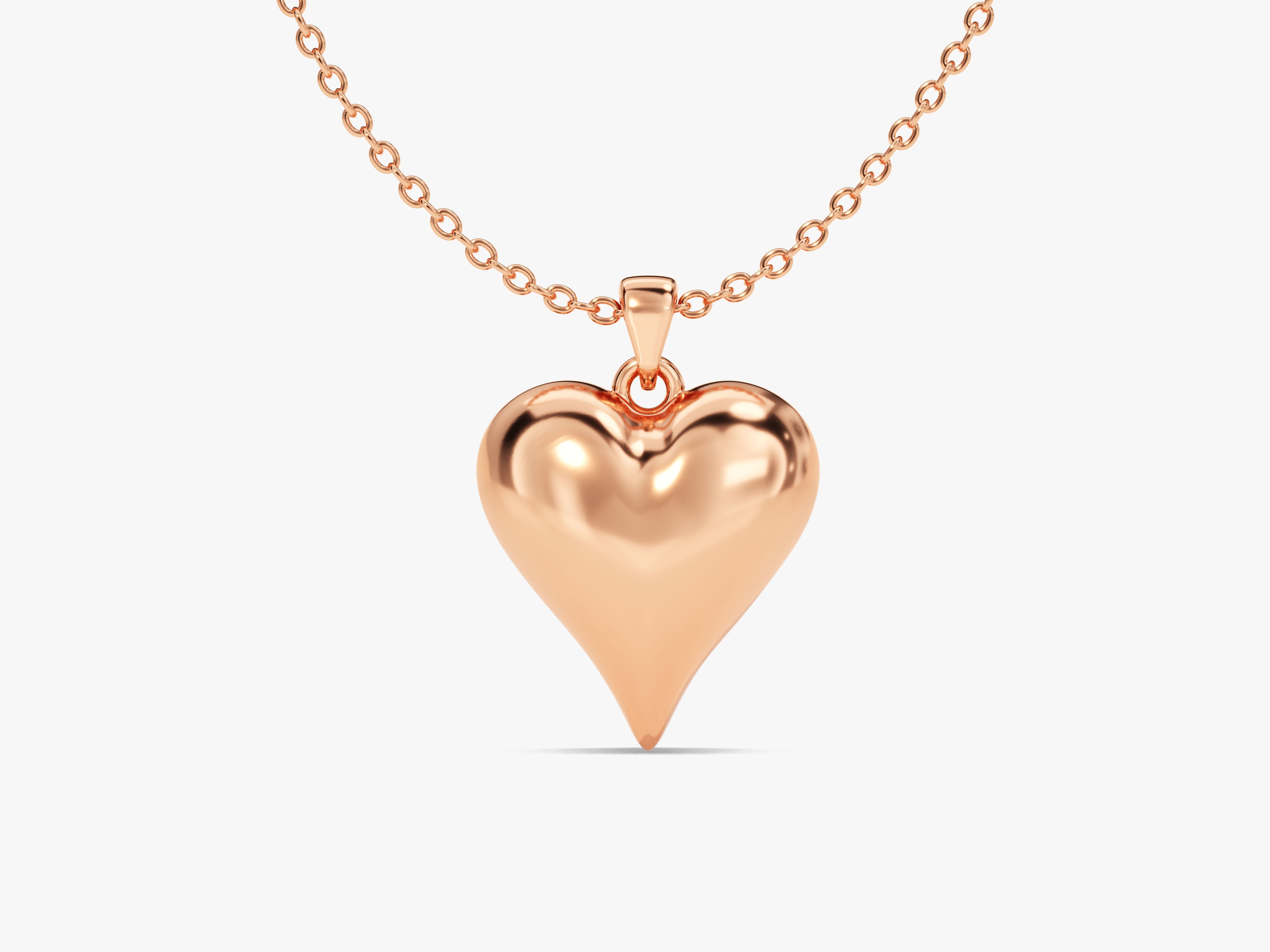Rose gold heart pendant necklace jewelry