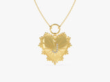 Heart Initial Diamond Necklace in 14k Solid Gold