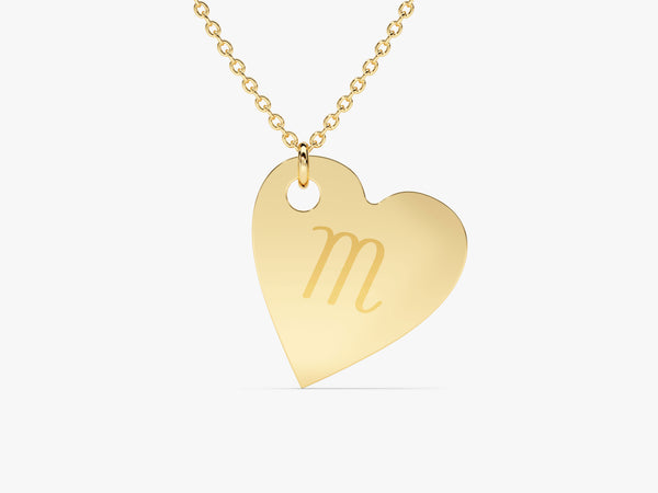 Engravable Heart Necklace in 14k Solid Gold