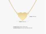 Plain Heart Necklace in 14k Solid Gold