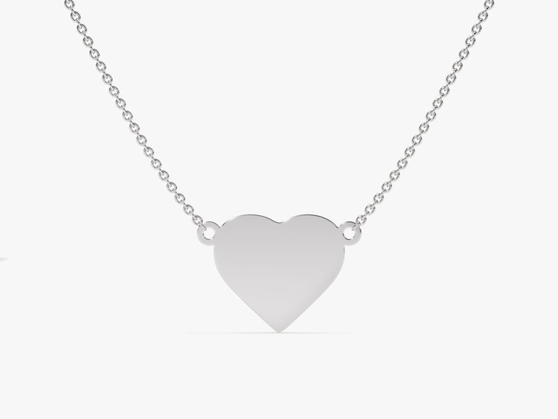 Plain Heart Necklace in 14k Solid Gold