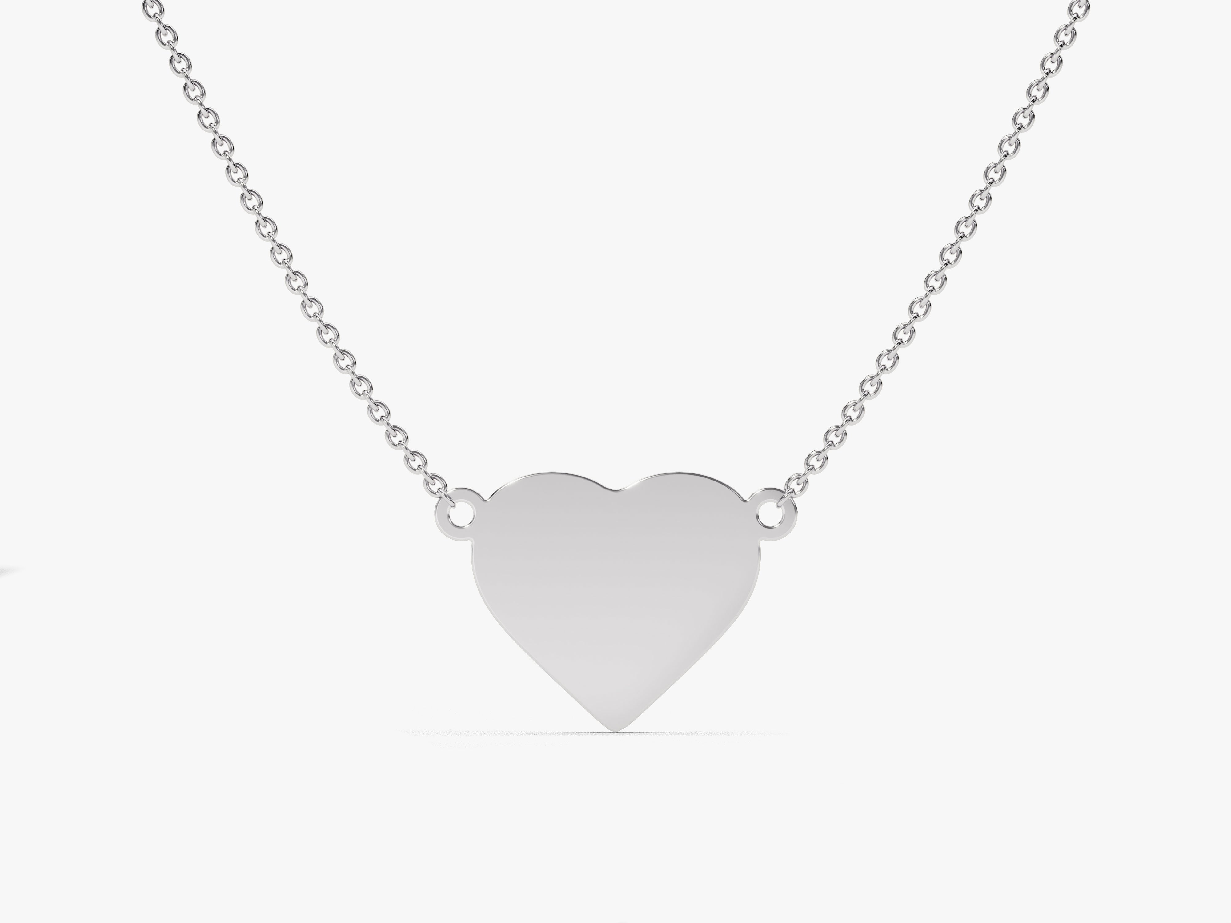 Silver heart necklace, elegant jewelry for her