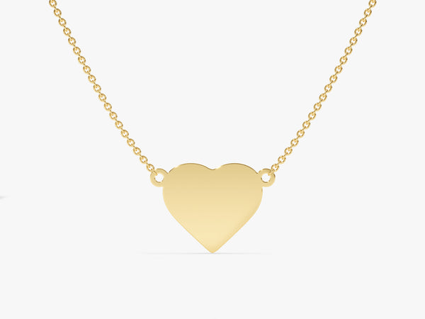 Plain Heart Necklace in 14k Solid Gold