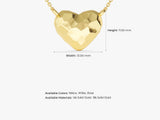 Hammered Heart Necklace in 14k Solid Gold