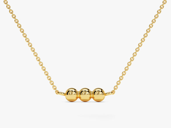Three Balls Necklace in 14k Solid Gold