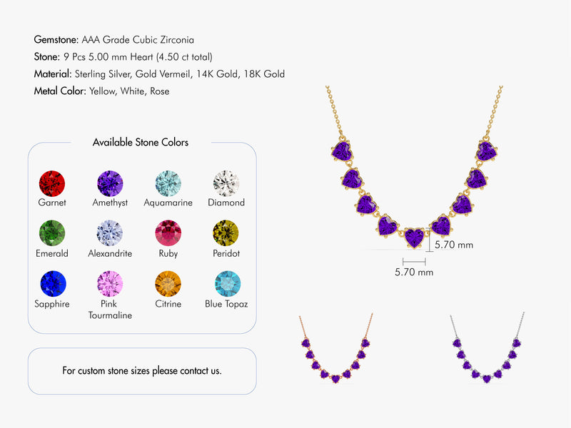 Heart Birthstone Necklace