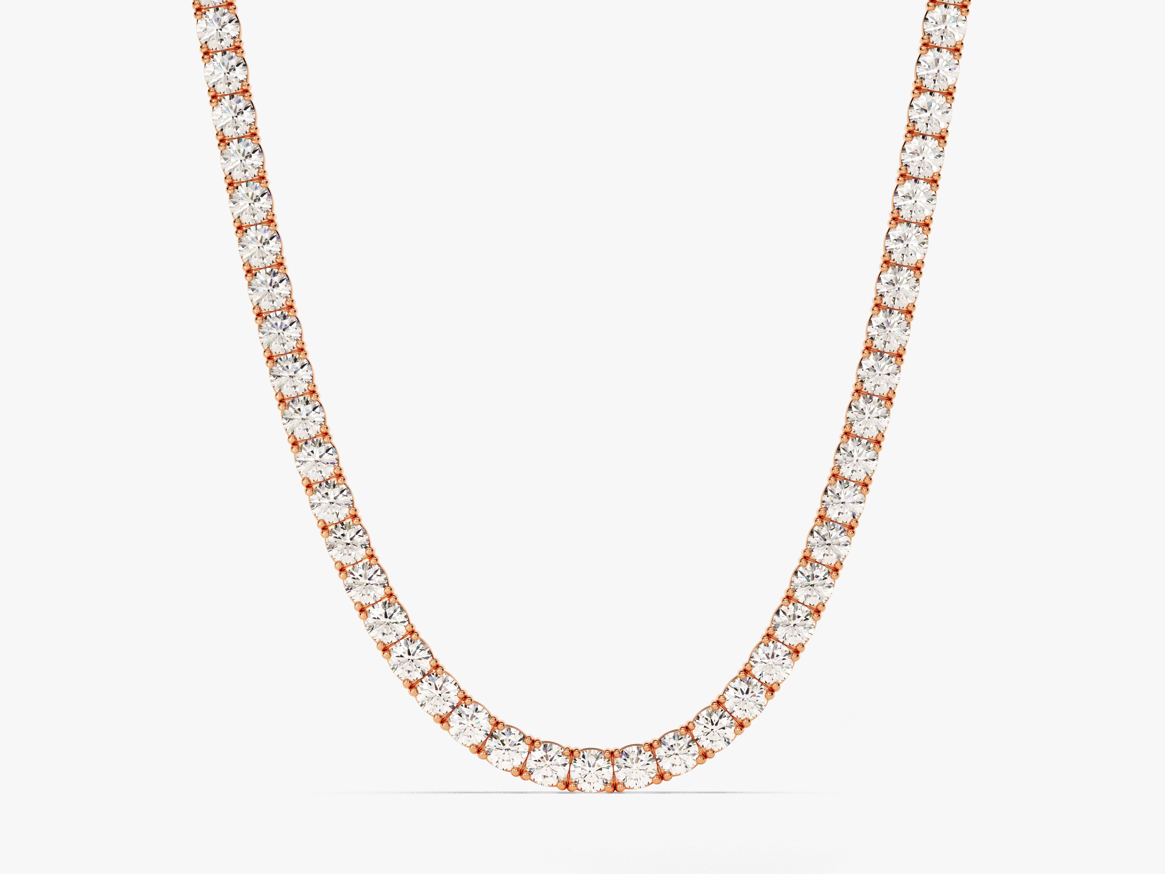 Rose gold diamond tennis necklace from jewelry brand