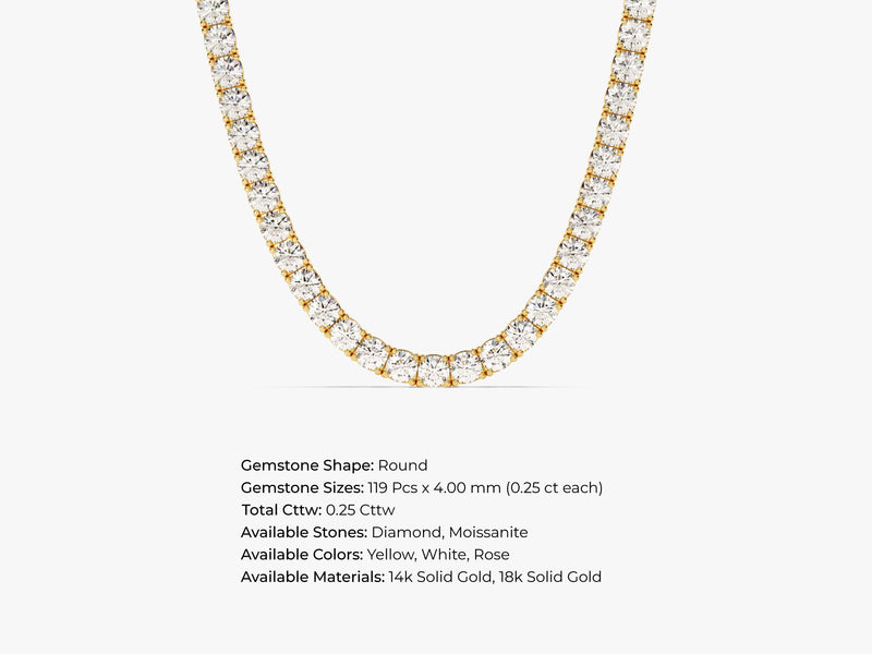 Moissanite Tennis Necklace (4.50 mm)