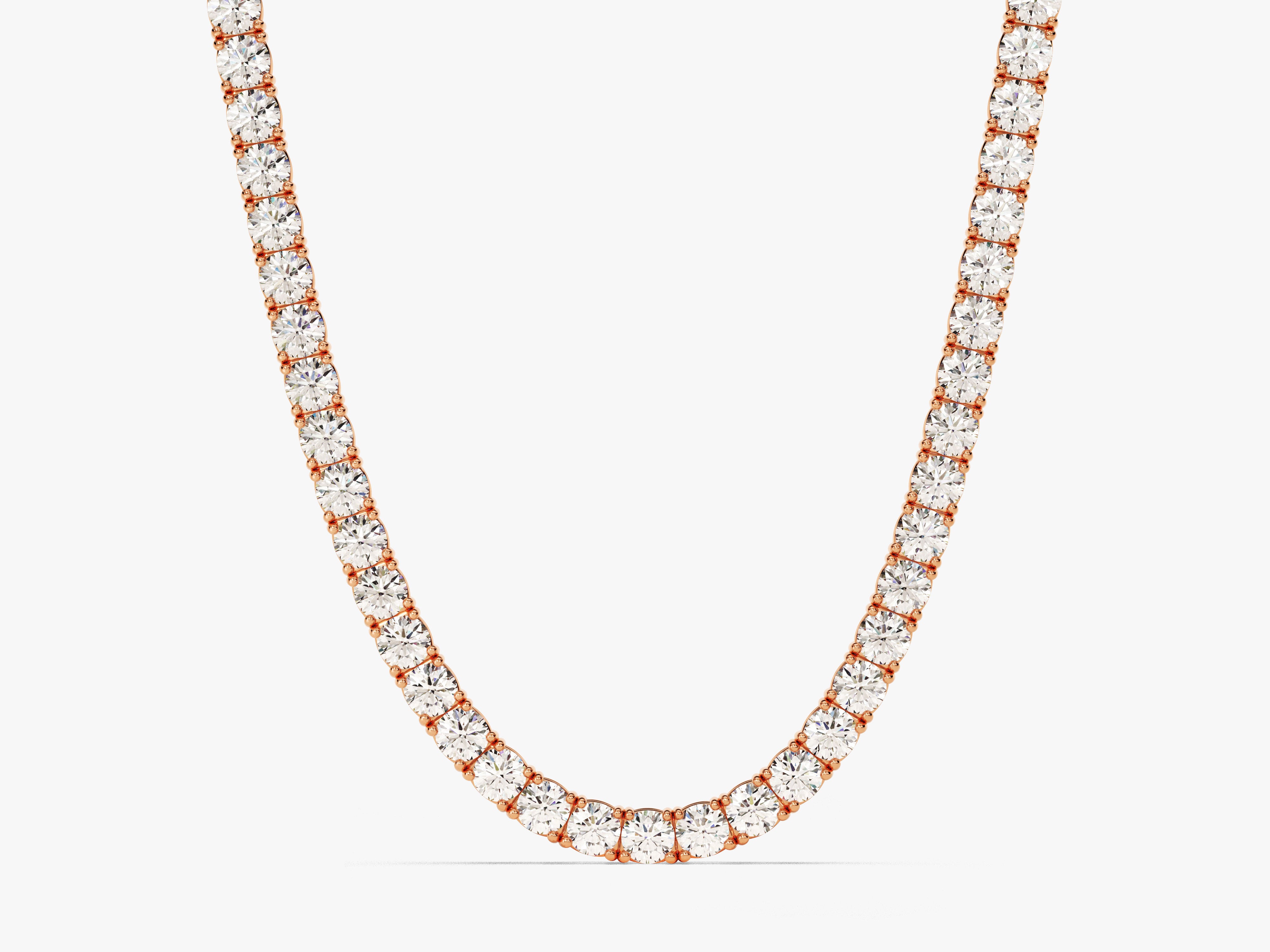 Diamond tennis necklace in rose gold by jewelry company