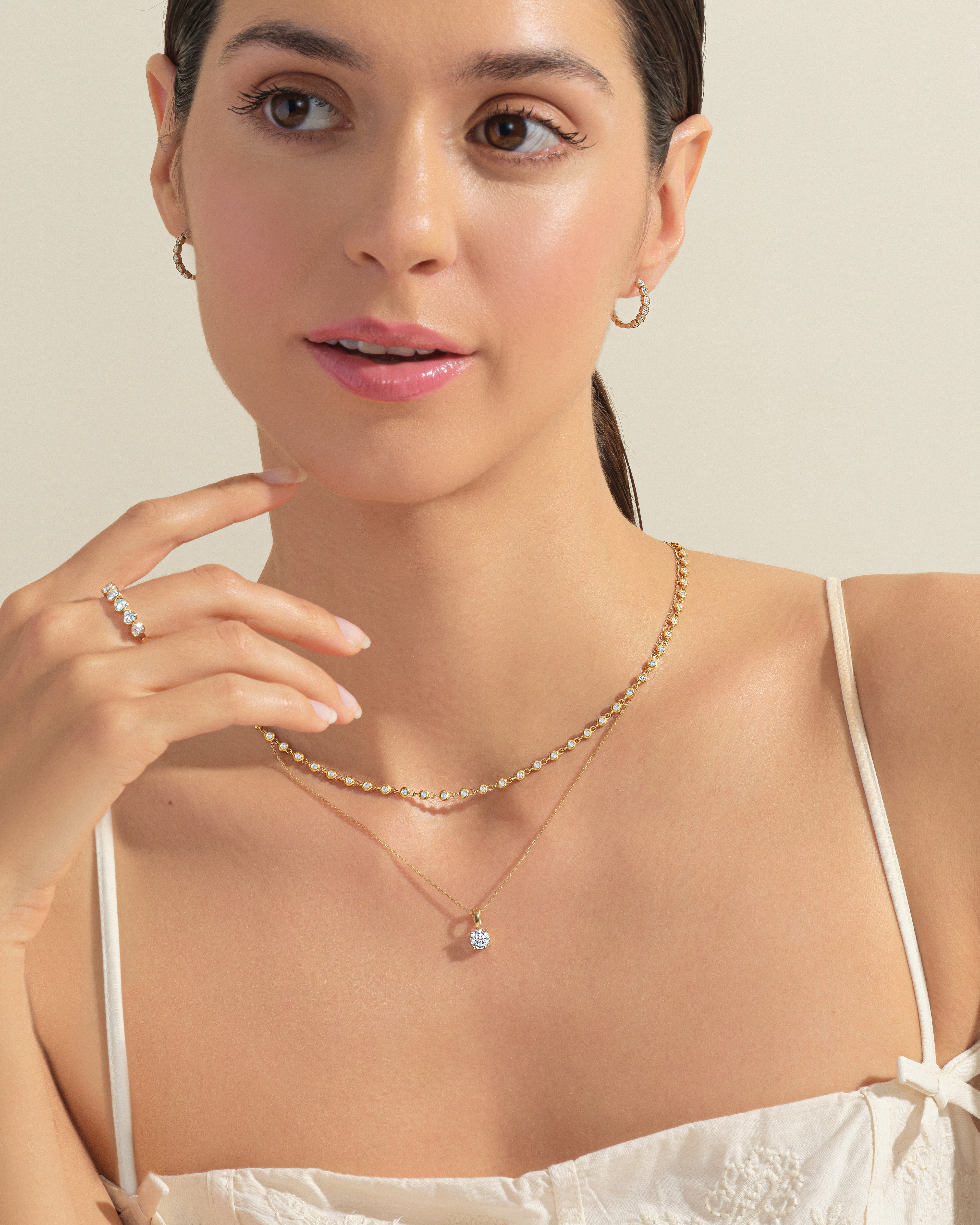 1.30 mm Bezel Diamond Tennis Necklace