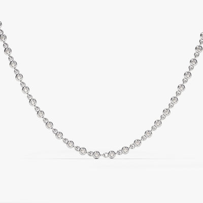 1.30 mm Bezel Lab Diamond Tennis Necklace