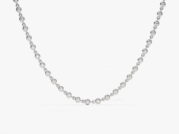 1.70 mm Bezel Lab Diamond Tennis Necklace