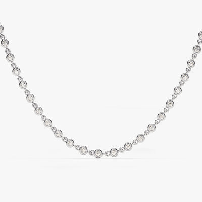 1.70 mm Bezel Moissanite Tennis Necklace