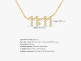 Diamond Angel Number Necklace in 14k Solid Gold