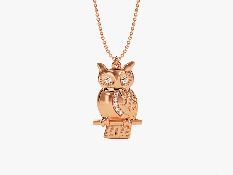 Owl Birthstone Necklace