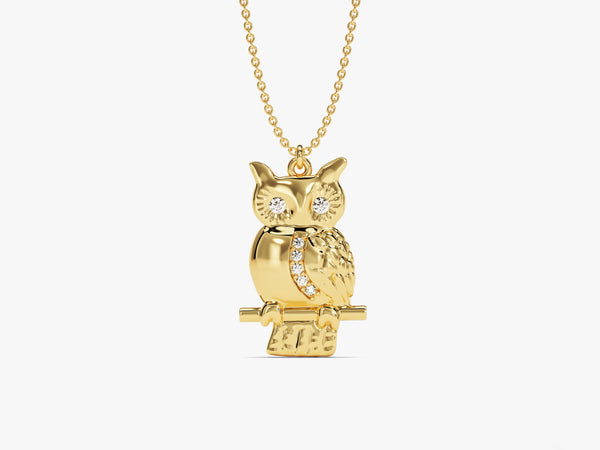 Owl Birthstone Necklace