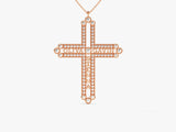 Cross Name Necklace in 14k Solid Gold