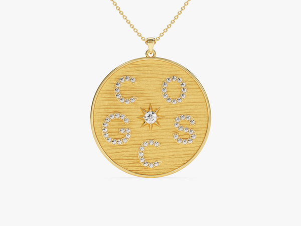 Multi Initial Disc Necklace in 14k Solid Gold