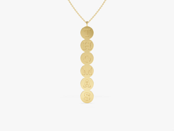Vertical Name Necklace in 14k Solid Gold