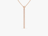 Vertical Diamond Necklace in 14k Solid Gold