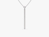 Vertical Diamond Necklace in 14k Solid Gold