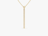 Vertical Diamond Necklace in 14k Solid Gold