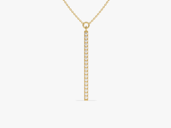 Vertical Diamond Necklace in 14k Solid Gold