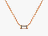 Baguette Diamond Bar Necklace in 14k Solid Gold