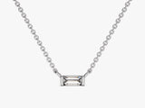 Baguette Diamond Bar Necklace in 14k Solid Gold