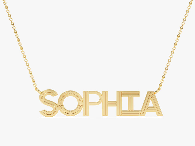 Custom Name Necklace in 14k Solid Gold