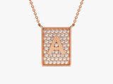 Pave Diamond Letter Necklace in 14k Solid Gold