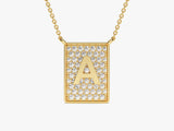 Pave Diamond Letter Necklace in 14k Solid Gold