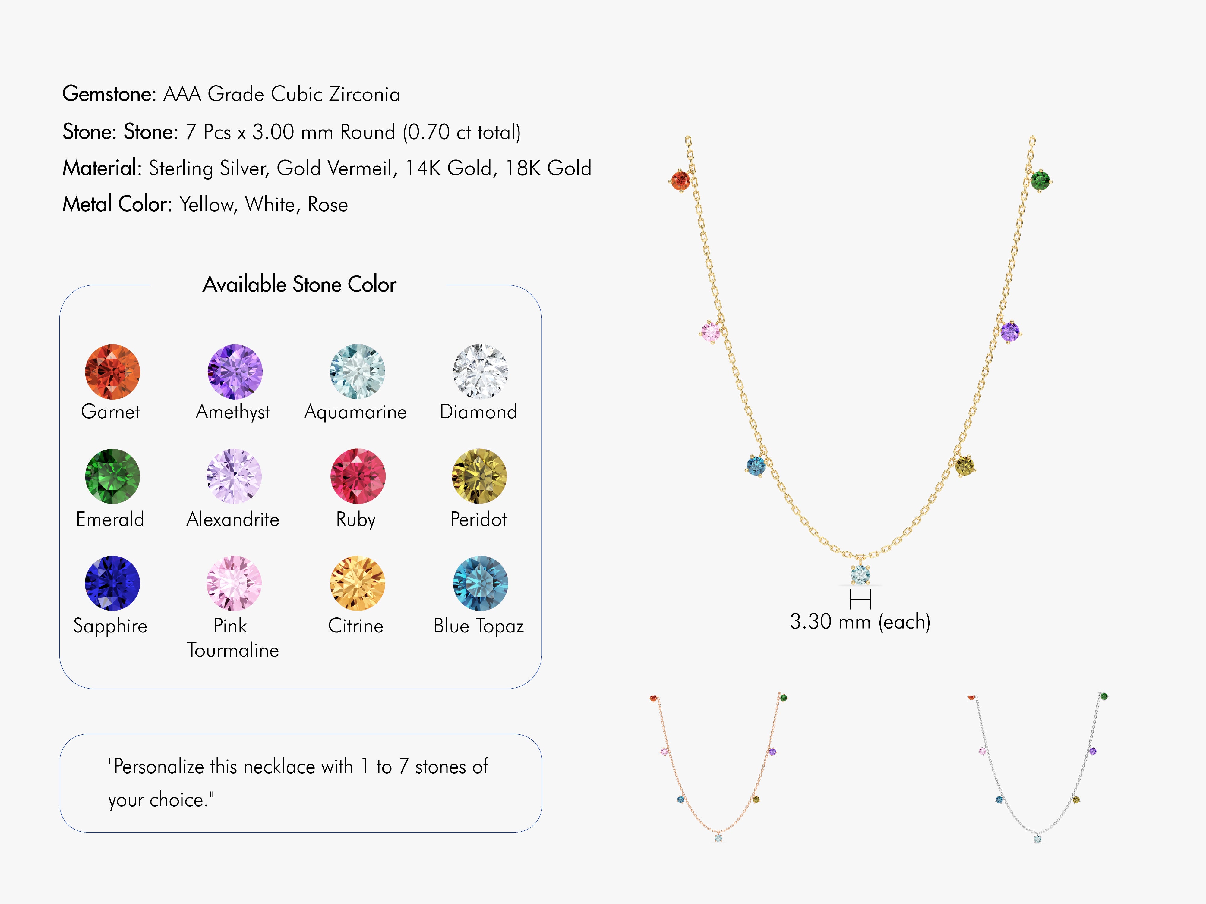 Drop Birthstone Necklace