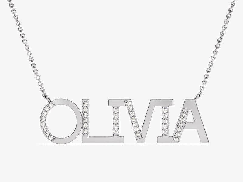 Micro Prong Name Necklace