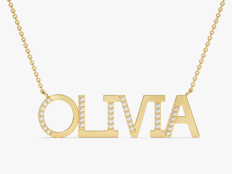 Micro Prong Name Necklace